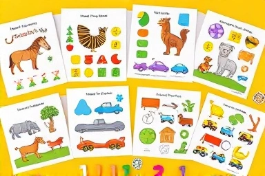 Variety of reusable sticker books for children's learning