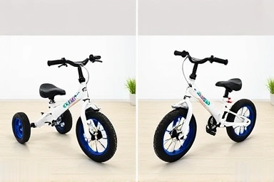Versatile 2-in-1 toddler bike transforming from tricycle to balance bike.