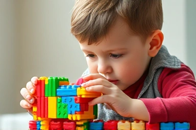 Child engaging with educational coding toy, building critical thinking skills.