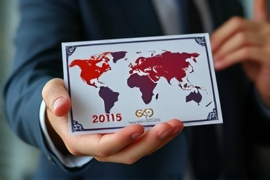 Symbolic glowing certificate of global accounting achievement.