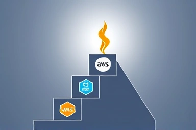 AWS services forming a staircase to certification summit