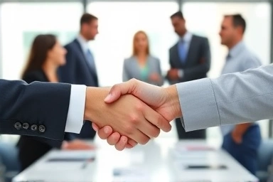 Business handshake symbolizing successful communication
