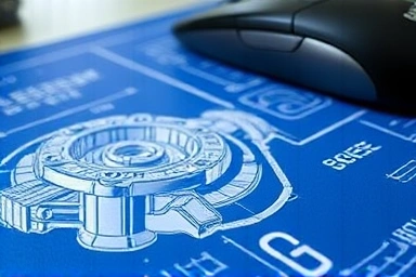 Mechanical blueprint with CAD equipment