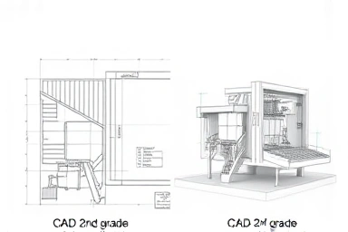 Split screen: 2D CAD drawing vs 3D CAD model