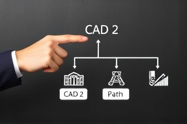 Flowchart comparing CAD 2nd and 1st grade career paths