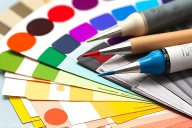 Car paint swatches and mixing tools for color matching
