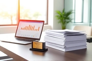 Certified accounting operator award on office desk.