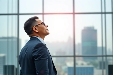 Professional looking towards a bright financial future.