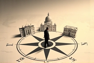 Civil servant choosing government ministry assignment path.