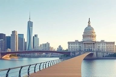 Bridge connecting private sector to public service for career transition.