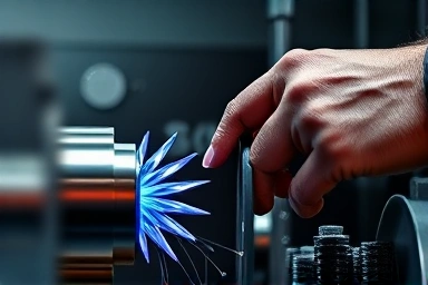Precision CNC lathe operation by skilled machinist.