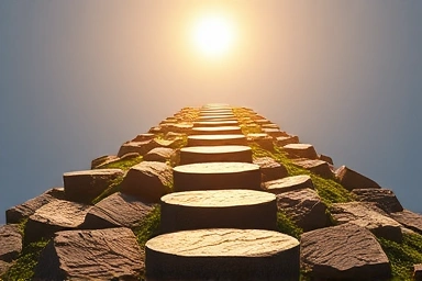 Symbolic visual of career advancement and growth.