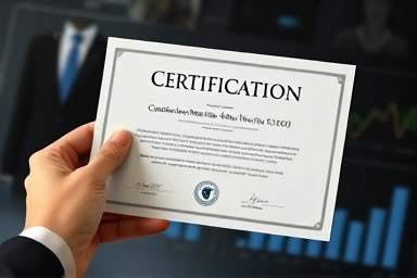 Professional certification document symbolizing finance career achievement.