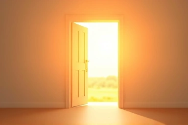 Symbol of hope, open door, new beginning, financial freedom