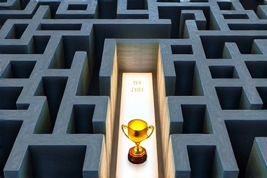 Metaphorical maze representing Excel function learning challenges