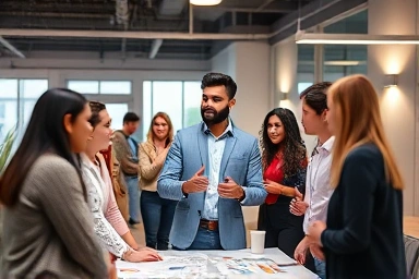 Diverse finance professionals collaborating and problem-solving
