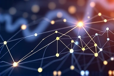 Symbolic financial report with glowing data insights.