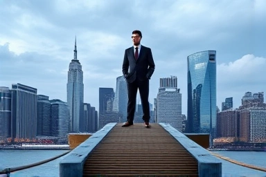 Symbolic bridge to financial career, opportunity and advancement.