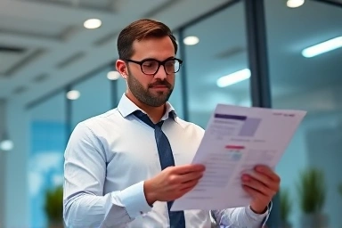 Accountant reviewing financial statements, symbolizing IFRS expertise.