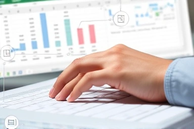 Hands typing on Excel, symbolizing data analysis skills.