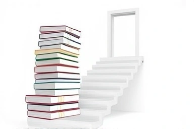 Accounting career growth, success ladder, financial icons