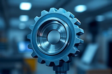Symbolic representation of precision manufacturing and interlocking gears.