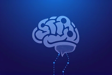 Symbolic image of brain processing information and logic.