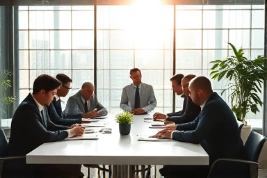 Financial professionals collaborating in a modern office, symbolizing PE career success.
