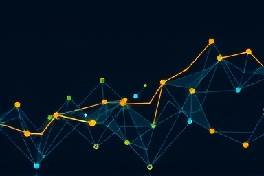 Abstract growth and innovation network, symbolizing investment in technology.