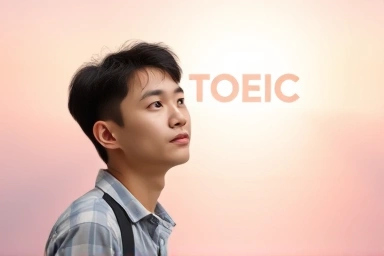 Student looking at TOEIC pathway, symbolizing English learning journey.