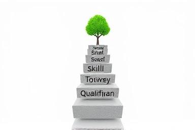 Stepping stone path symbolizing career progression to tree doctor.