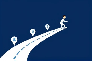 Symbolic financial roadmap for career growth and success.