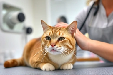 Serene cat receiving anesthesia-free grooming in a professional salon.