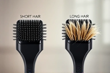 Close-up of short and long hair Furminator brush heads