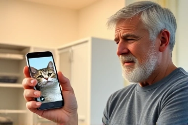 Cat owner relieved by live cattery CCTV feed.