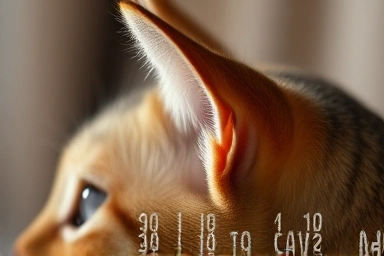 Cat's ear twitching, showing auditory focus