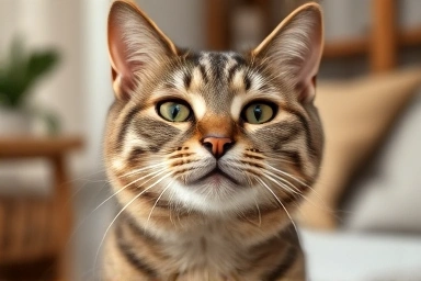 Healthy cat with glossy fur benefiting from omega-3.