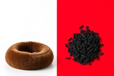 Cat poop color comparison: healthy vs black