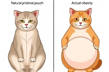 Comparison: cat primordial pouch vs obesity