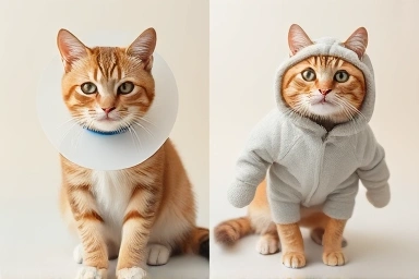 Cat comfort comparison: cone collar vs recovery suit