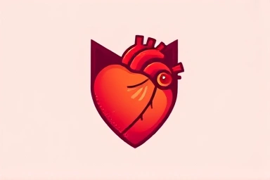 Symbolic vibrant cat heart representing cardiovascular health