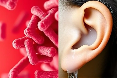 Microscopic bacteria vs. effective ear cleaning solution