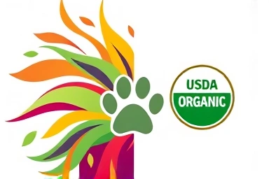 Holistic vs. organic dog food concepts, with paw print connection.