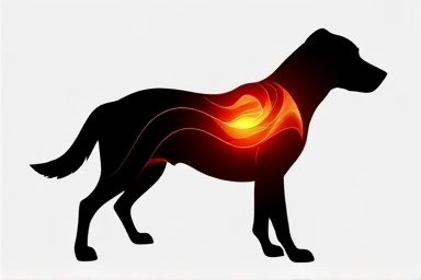 Symbolic image of early detection in dog health.