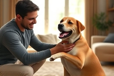 Owner and dog bonding after successful in-home training