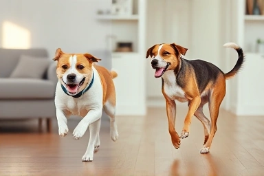 Healthy dog vs. dog with a limp.