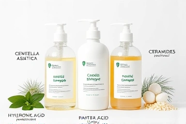 Dog shampoo bottles with natural ingredients
