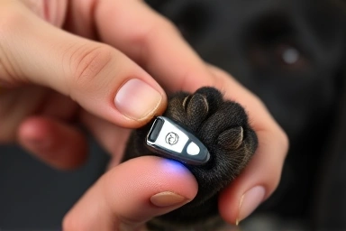 Dog nail trimming with LED light, safe and gentle