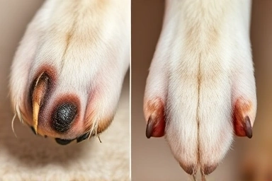 Healthy dog nails after trimming and filing