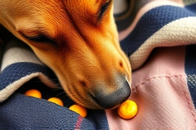 Dog's nose exploring nosework blanket textures and hidden treats.